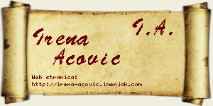Irena Acović vizit kartica